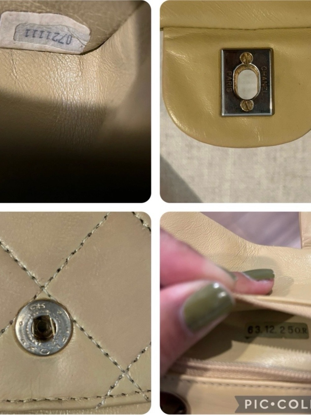 CHANEL Beige Lambskin Leather Shoulder Bag Gold Chain-Entrupy Certification - Picture 5 of 10